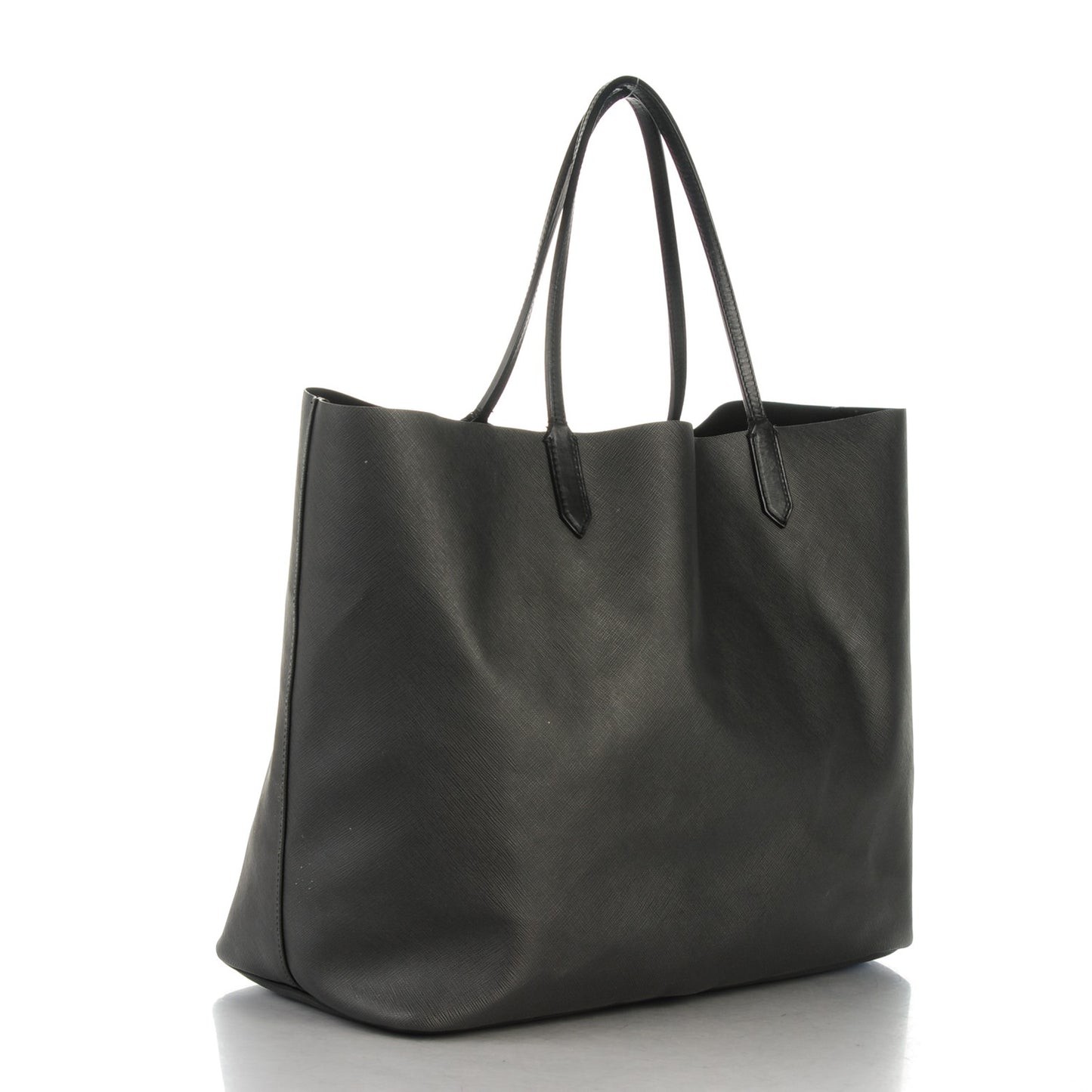 Textured Coated Canvas Rottweiler Pint Large Antigona Tote Black