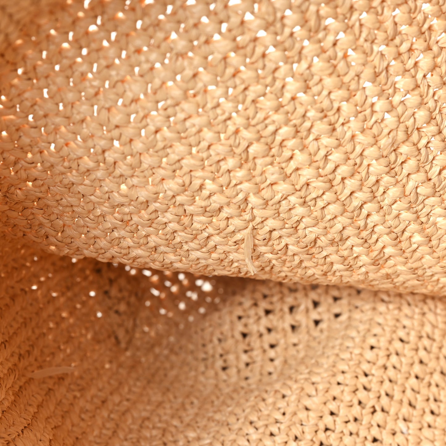 Yarn Raffia Effect Crochet Embroidered Logo Tote Naturale