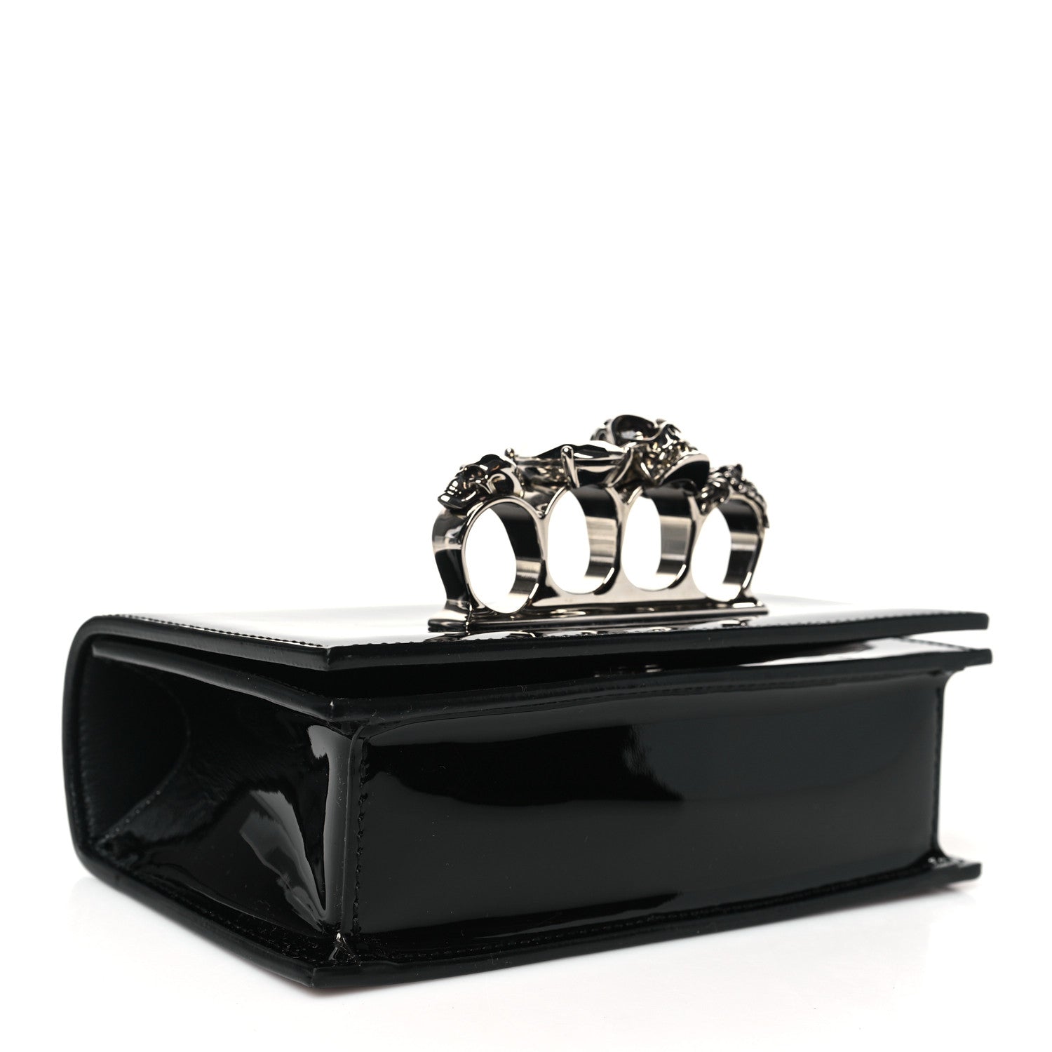 Alexander McQueen Patent Jeweled Satchel Black 4 of 9