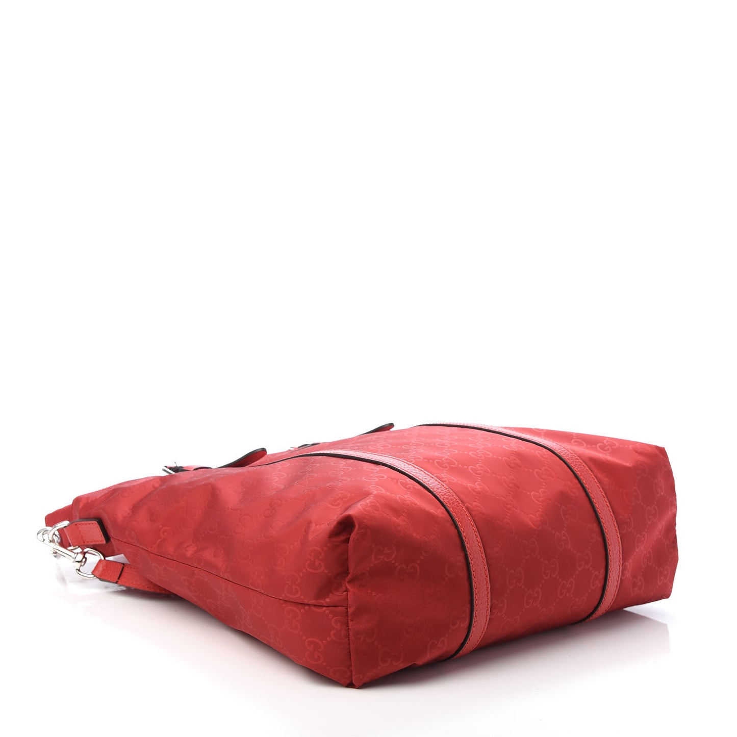 Nylon Monogram Dollar Calfskin Medium Vertical Tote Vibrant Red