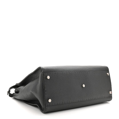 Fendi Cuoio Romano Selleria Bi-Color Large Peekaboo Iconic Satchel Asfalto Latte 4 of 10