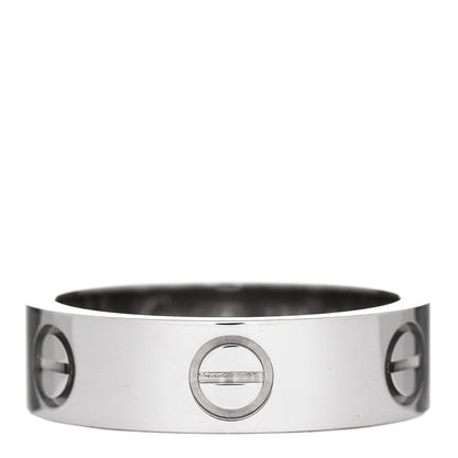 Cartier 18K White Gold 5.5mm LOVE Ring 54 6.75 1 of 5