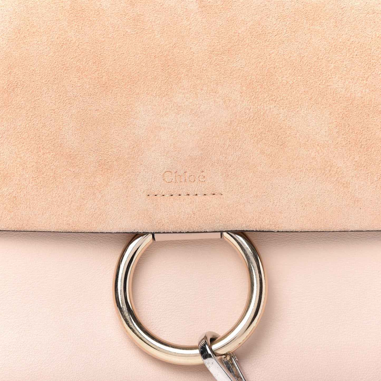 Calfskin Suede Medium Faye Shoulder Bag Cement Pink