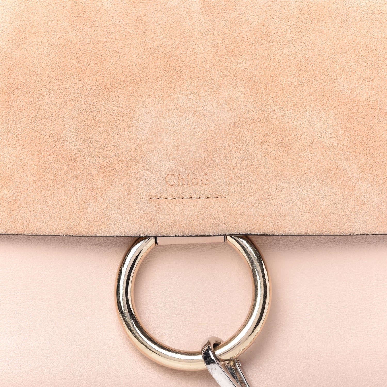 Chloe Calfskin Suede Medium Faye Shoulder Bag Cement Pink 9 of 12