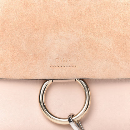 Chloe Calfskin Suede Medium Faye Shoulder Bag Cement Pink 9 of 12