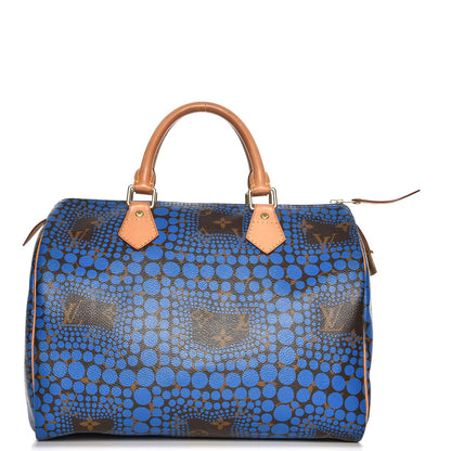 Louis Vuitton Monogram Kusama Town Speedy 30 Blue 1 of 9