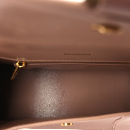 Balenciaga Grained Calfskin Small Hourglass Top Handle Bag Nude Beige 5 of 10