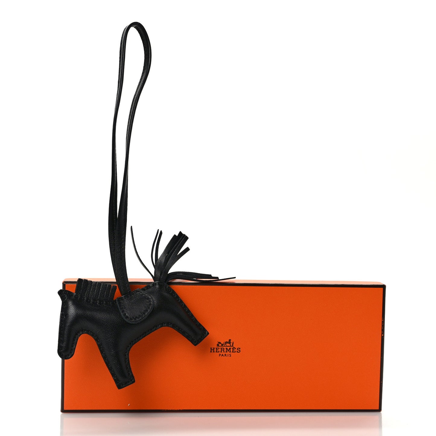 Milo Lambskin Grigri Rodeo Horse Bag Charm PM So Black