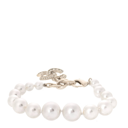 Chanel Graduated Pearl Crystal CC Bracelet Gold 3 of 7