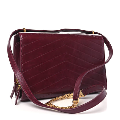 Chanel Calfskin Chevron Quilted Medal Flap Burgundy 3 of 10