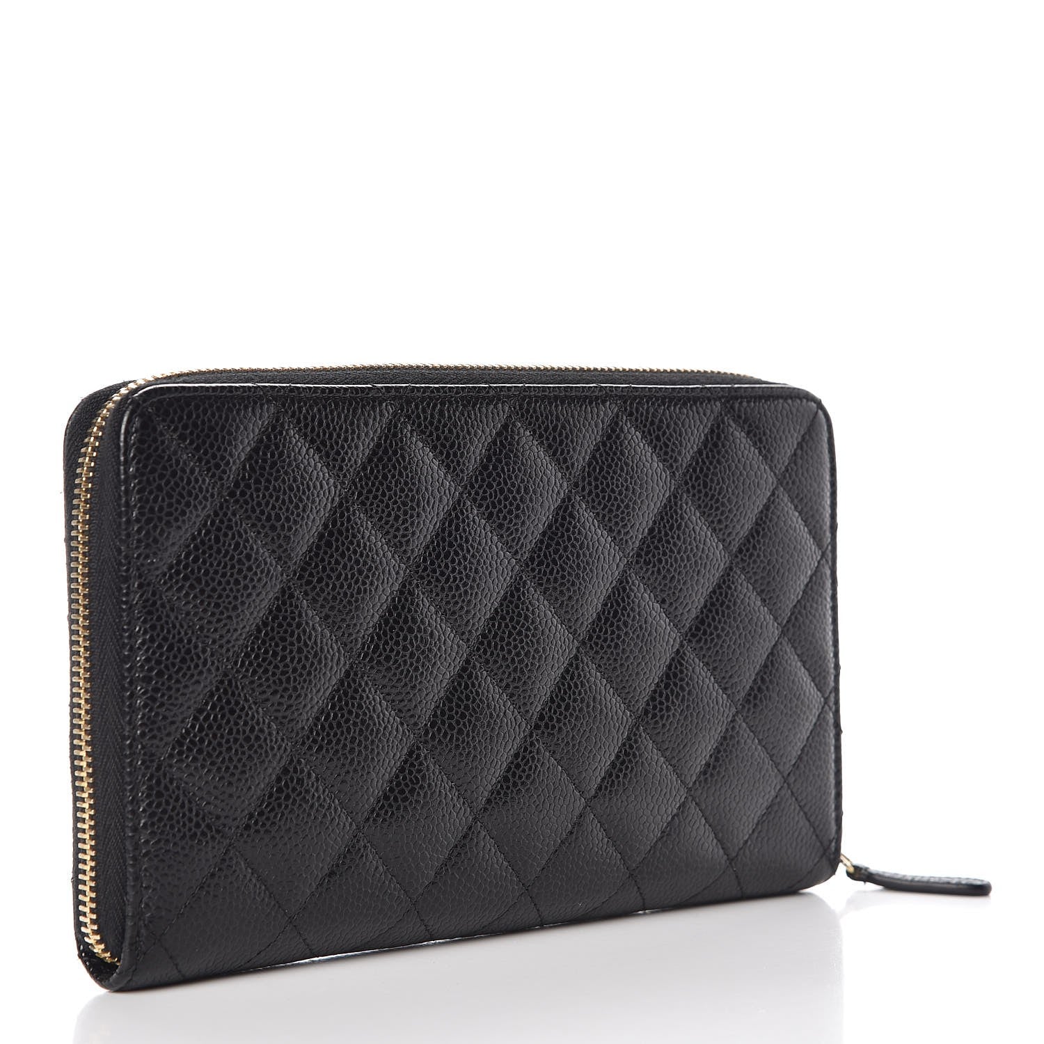 Chanel Caviar Quilted Large Zip Around Organizer Wallet Black 3 of 9