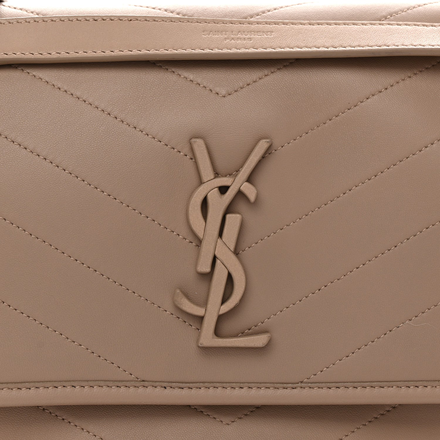 Saint Laurent Lambskin Matelasse Monogram Medium Niki Chain Satchel Dark Beige 8 of 11