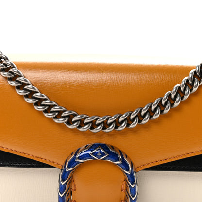 Gucci Azalea Calfskin Enamel Tri-Color Small Dionysus Shoulder Bag Mystic White Sun Oil Black Electric Blue 8 of 10