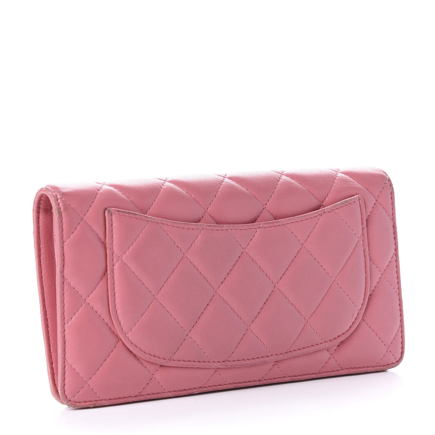 Chanel Lambskin Quilted Yen Wallet Pink 3 of 8