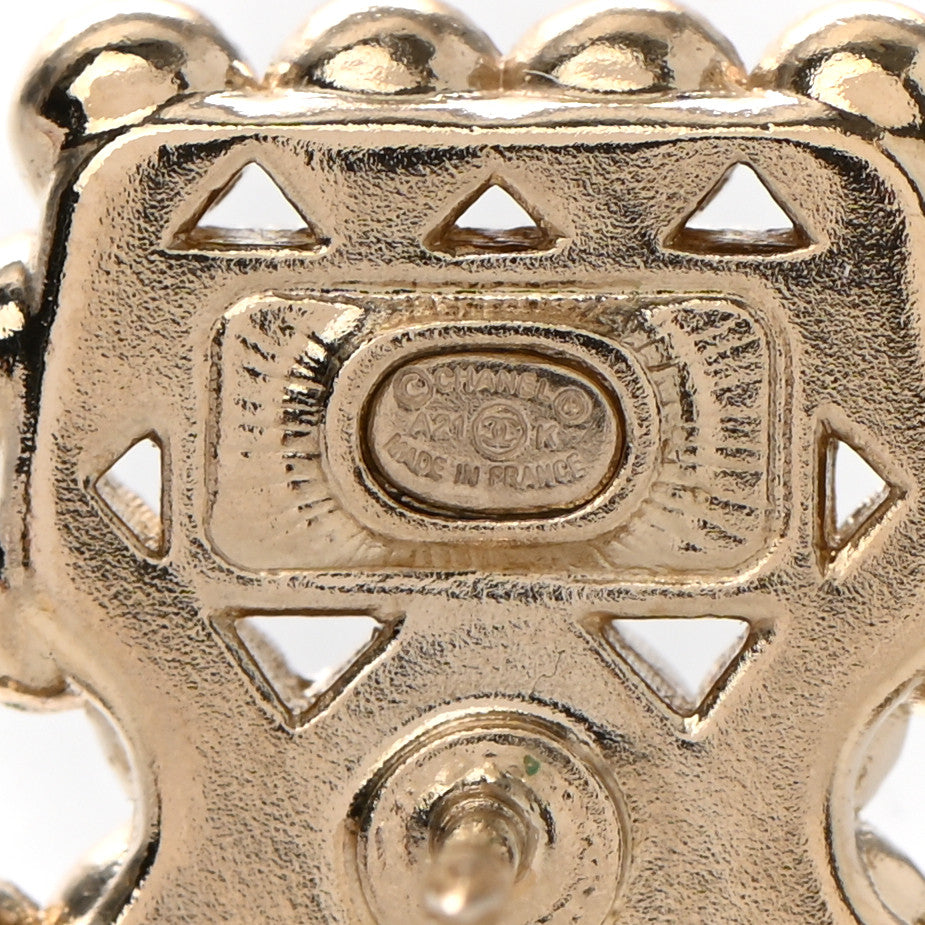 Resin Crystal Pearl Perfume Bottle CC Brooch Black Gold