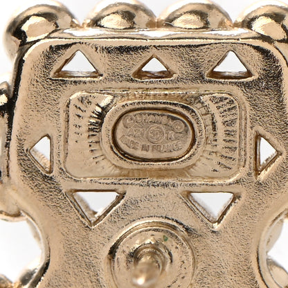 Chanel Resin Crystal Pearl Perfume Bottle CC Brooch Black Gold 4 of 5