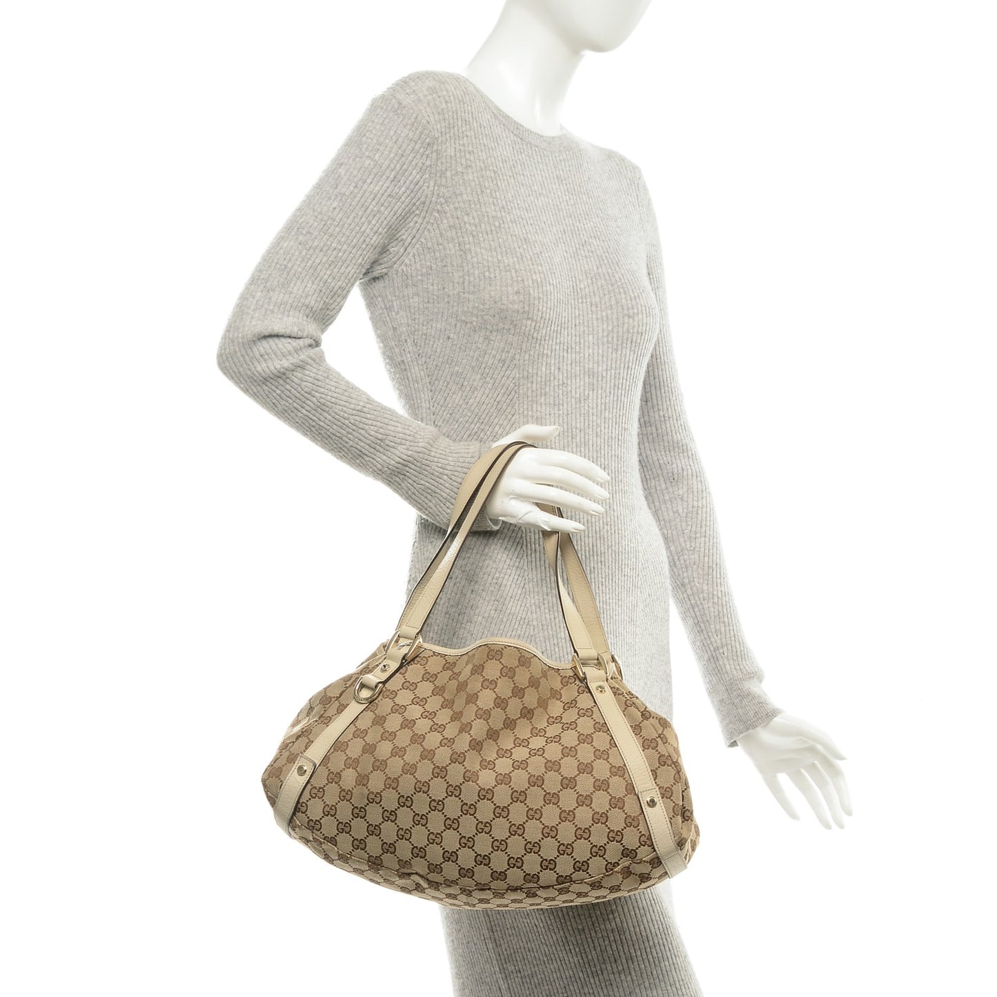 Monogram Medium Abbey Shoulder Bag Off White