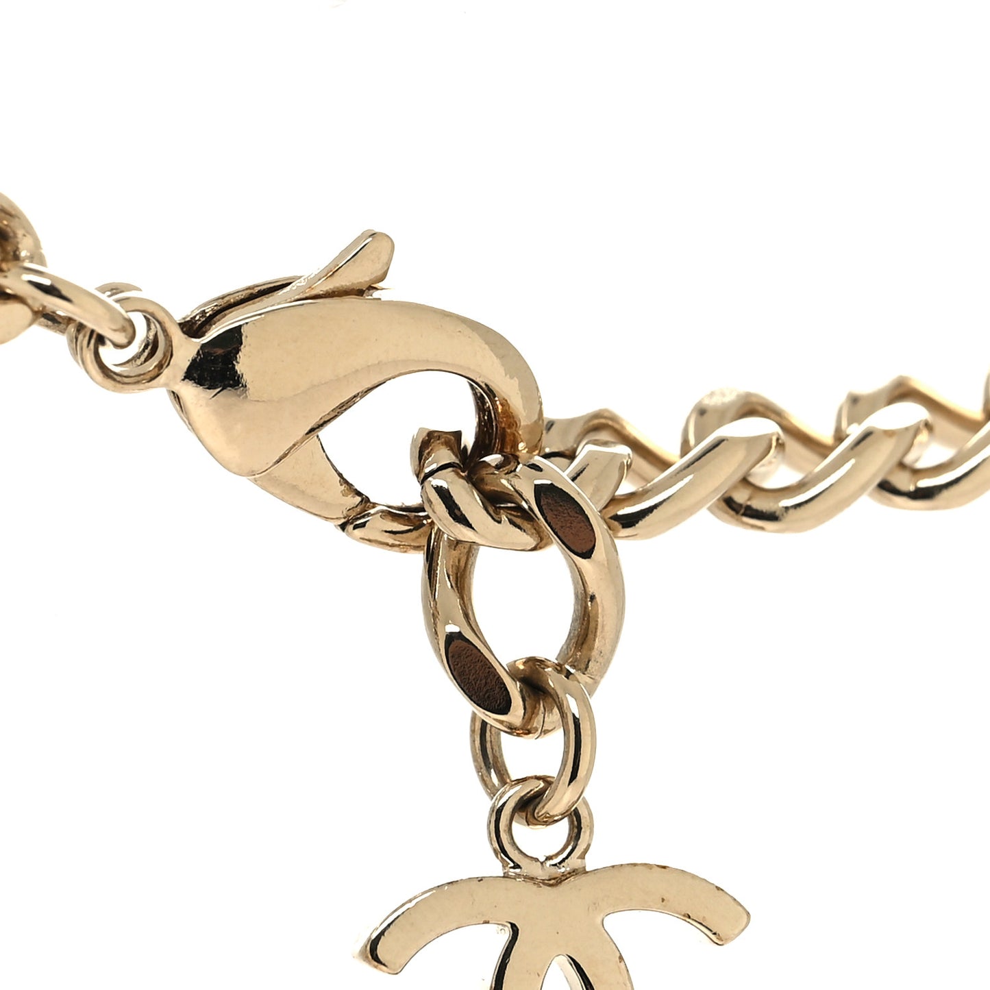 Crystal CC Chain Links Choker Necklace Gold