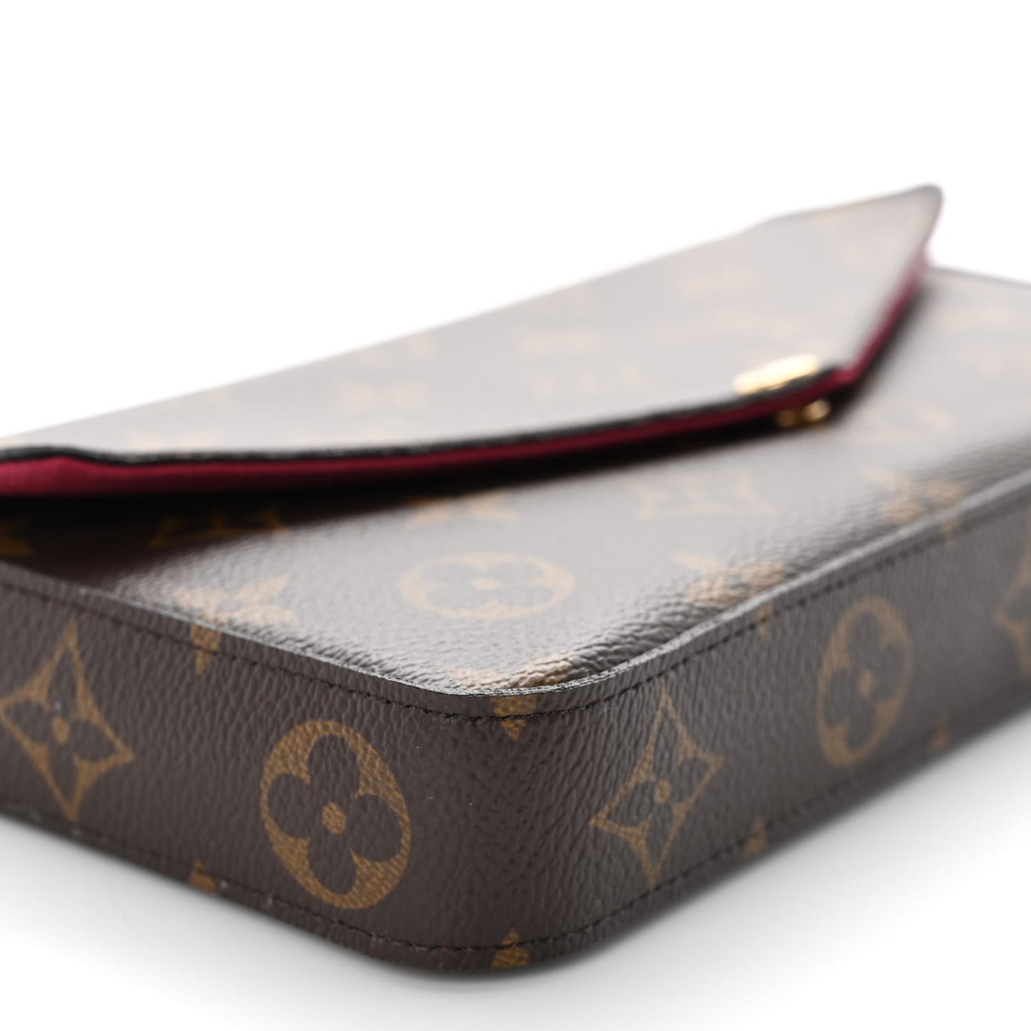 Monogram Pochette Felicie Chain Wallet Fuchsia