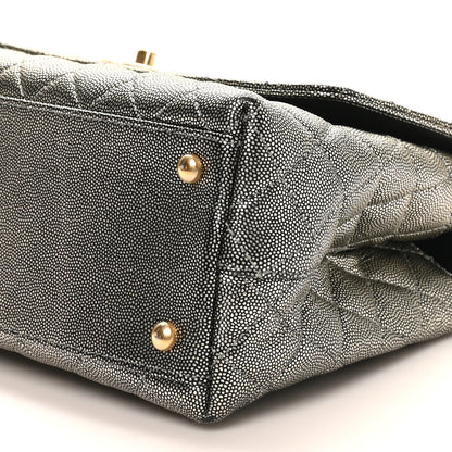Chanel Metallic Caviar Quilted Small Coco Handle Flap Silver 10 of 10