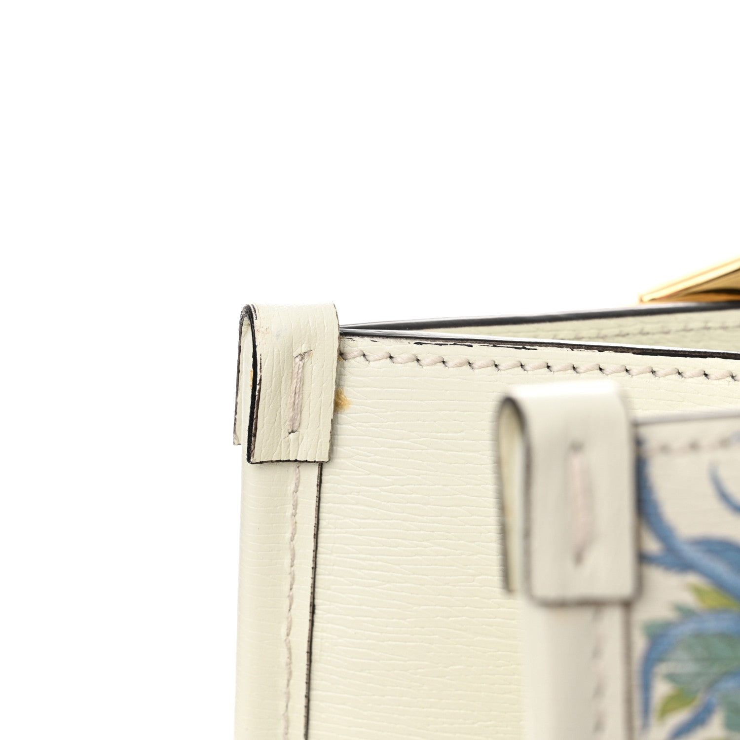 Gucci New Shangai Calfskin Tiger Savanah Textured Calfskin Medium Tote Chalky White Multicolor 15 of 15