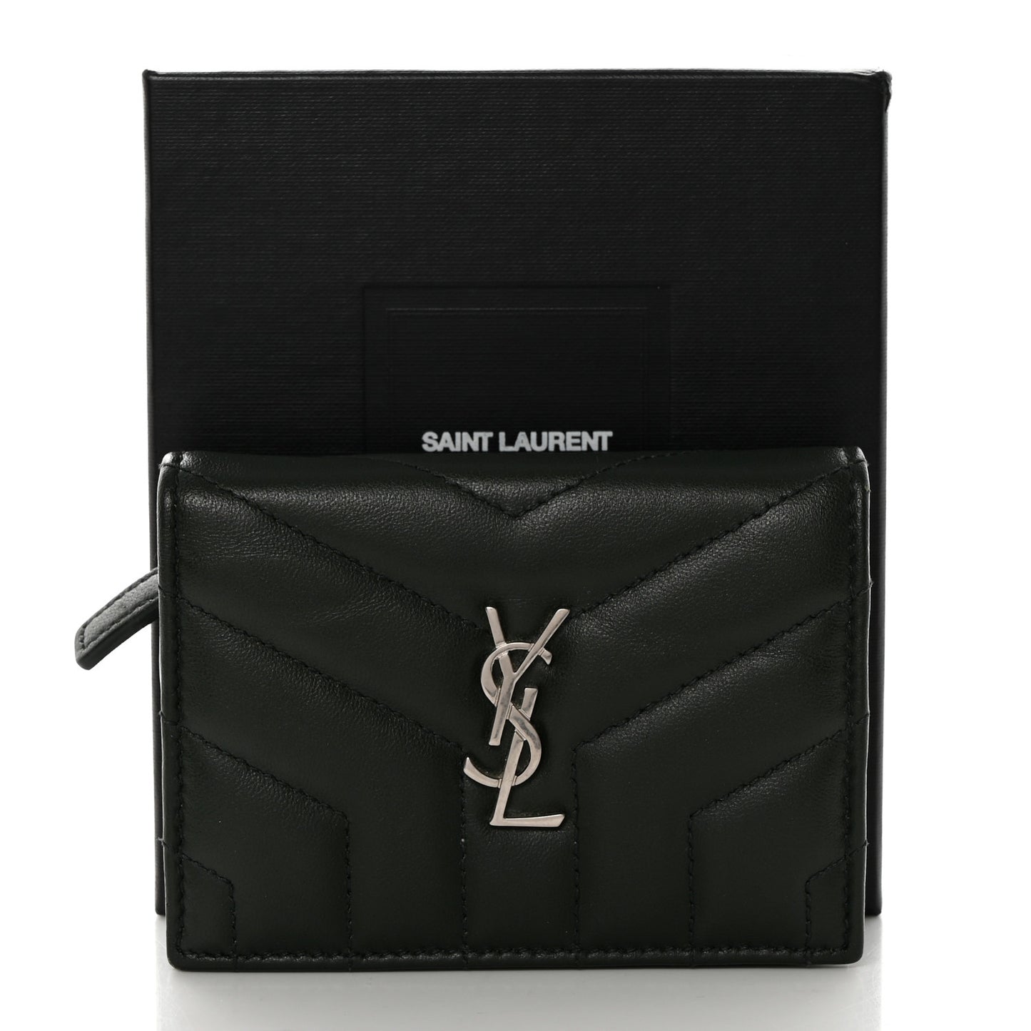 Lambskin Y Quilted Monogram Loulou Flap Wallet Olive
