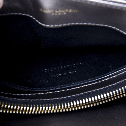 Saint Laurent Metallic Calfskin Y Quilted Monogram Small Loulou Chain Satchel Brown Metallic 9 of 11