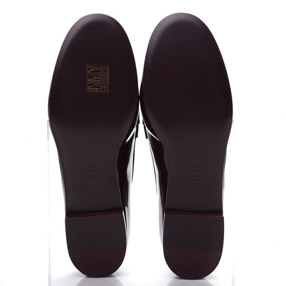 Chanel Patent Calfskin CC Loafers 37.5 Burgundy 6 of 11