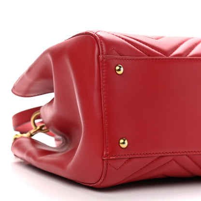 Gucci Calfskin Matelasse Small GG Marmont Tote Hibiscus Red 5 of 14