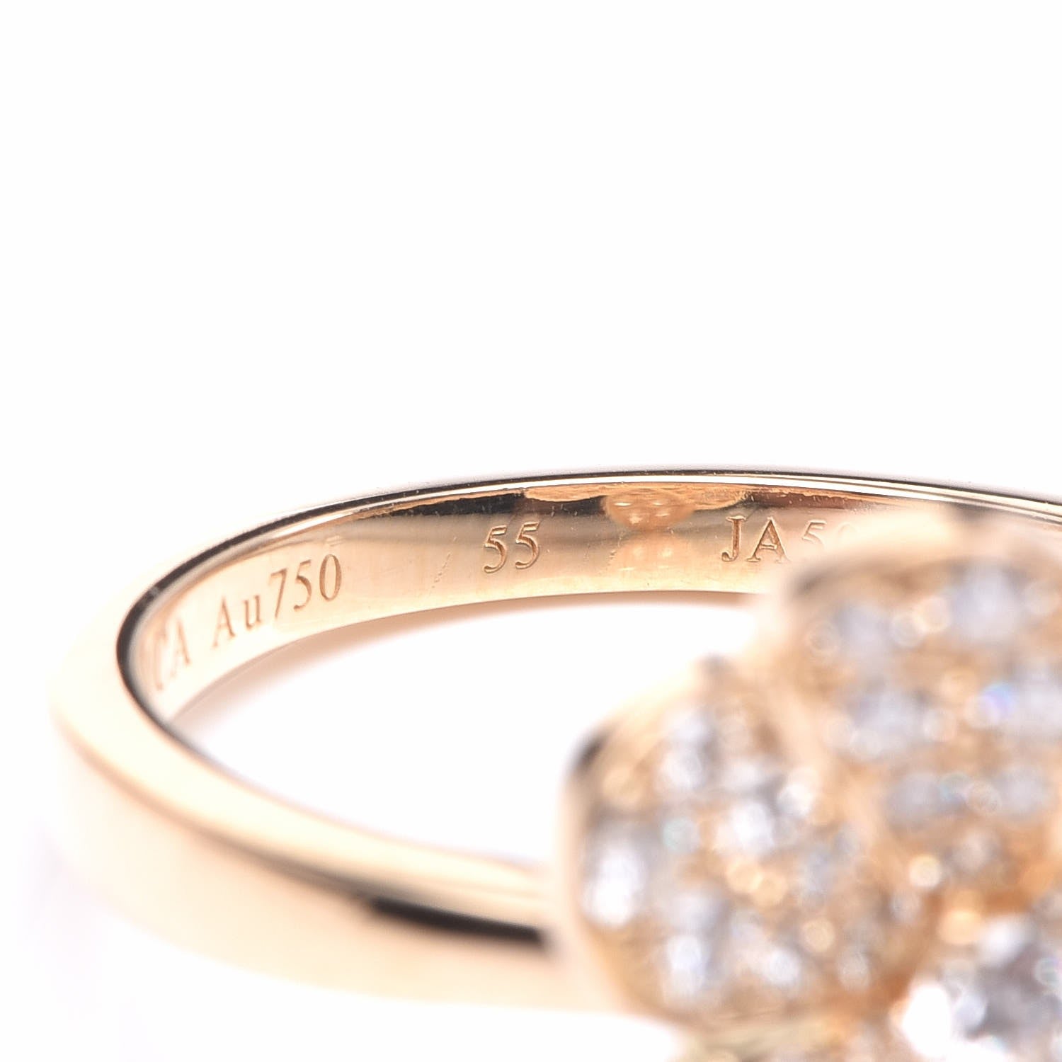 Van Cleef & Arpels 18K Yellow Gold Diamond Small Frivole Pave Ring 55 7.25 15 of 18