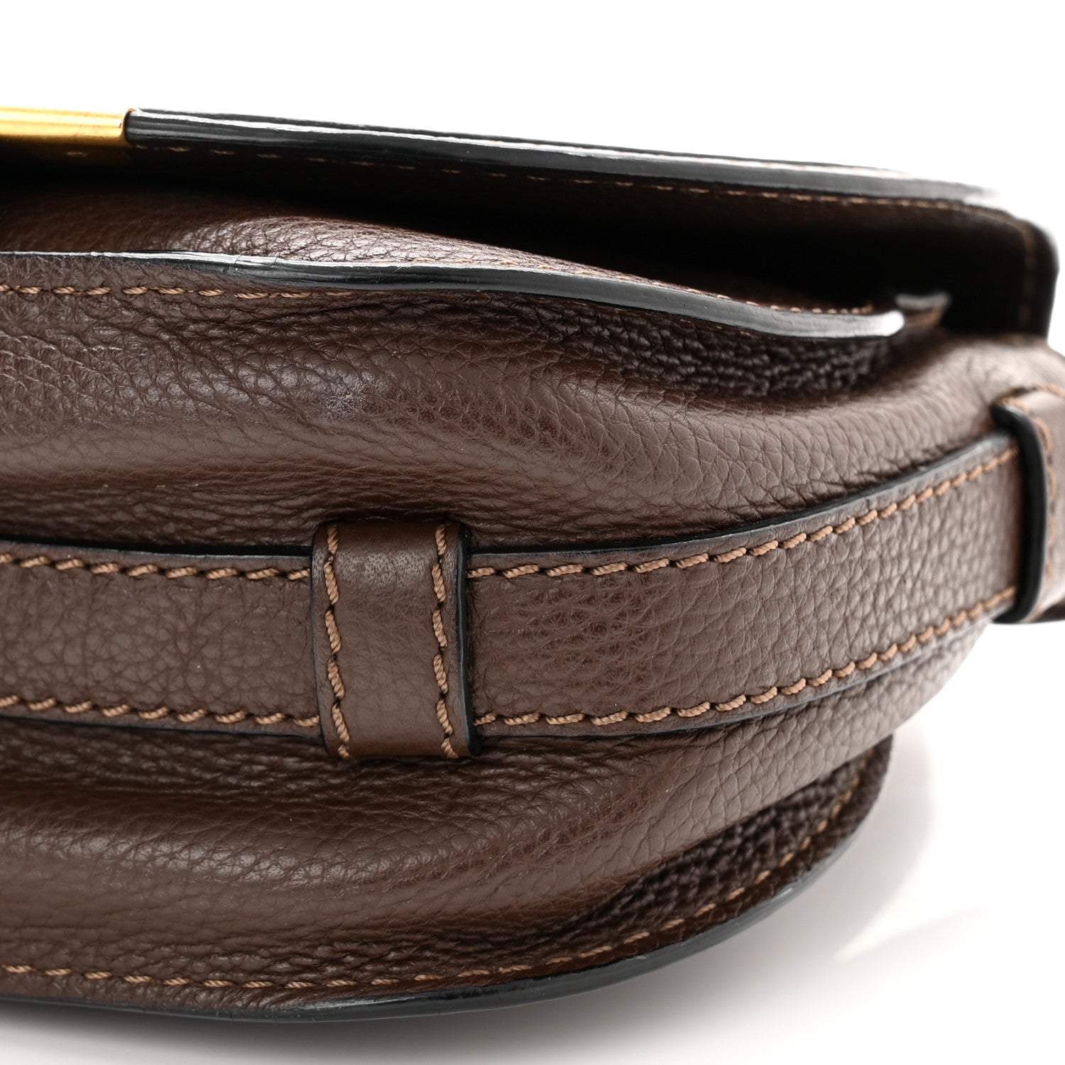 Chloe Calfskin Mini Marcie Round Crossbody Bag Coffee Shot 9 of 12