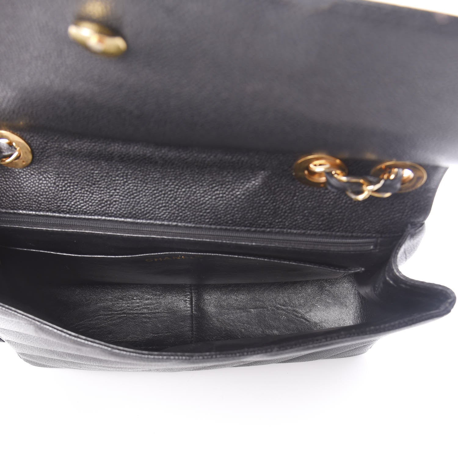 Chanel Caviar Diagonal Quilted Jumbo Single Flap Black 5 of 11