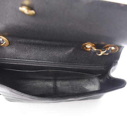 Chanel Caviar Diagonal Quilted Jumbo Single Flap Black 5 of 11
