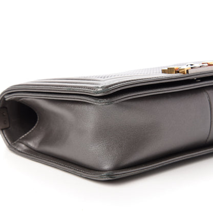 Chanel Lambskin Embossed New Medium Boy Cube Flap Grey 4 of 8