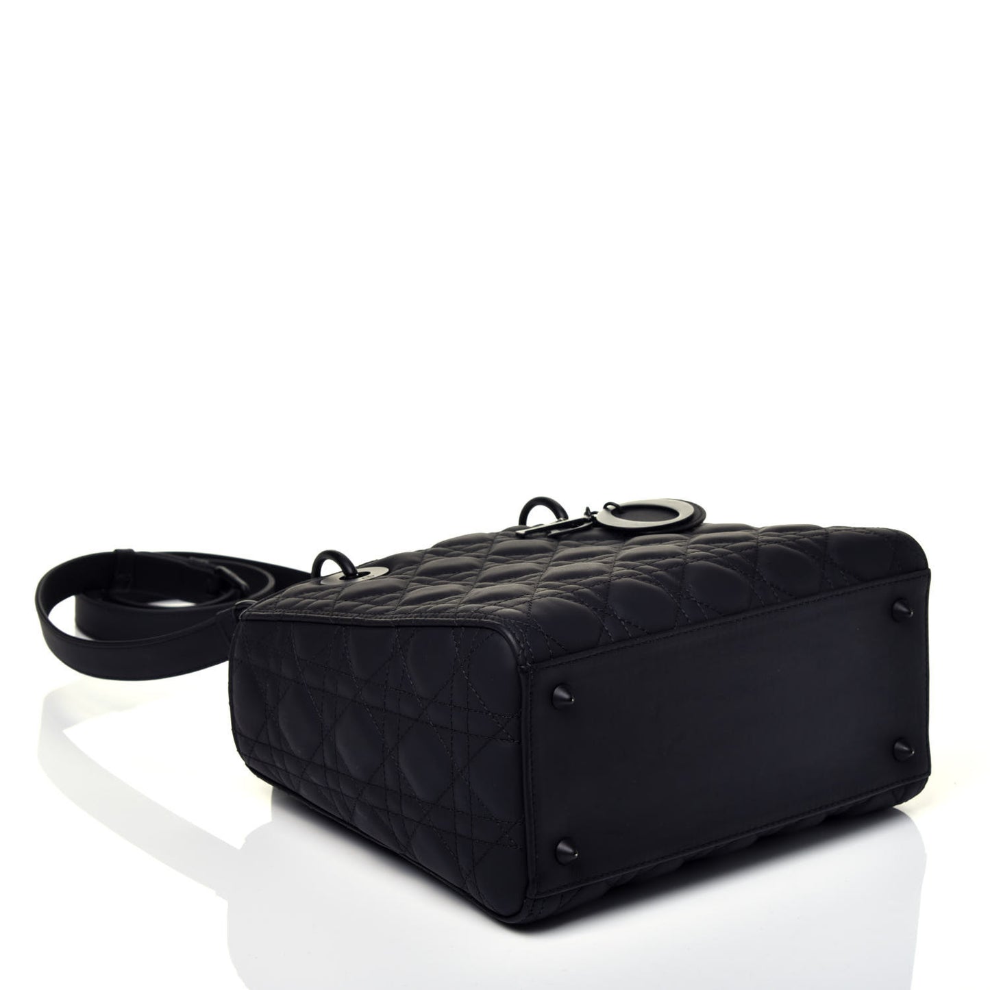 Ultra Matte Calfskin Cannage Medium Lady Dior Black
