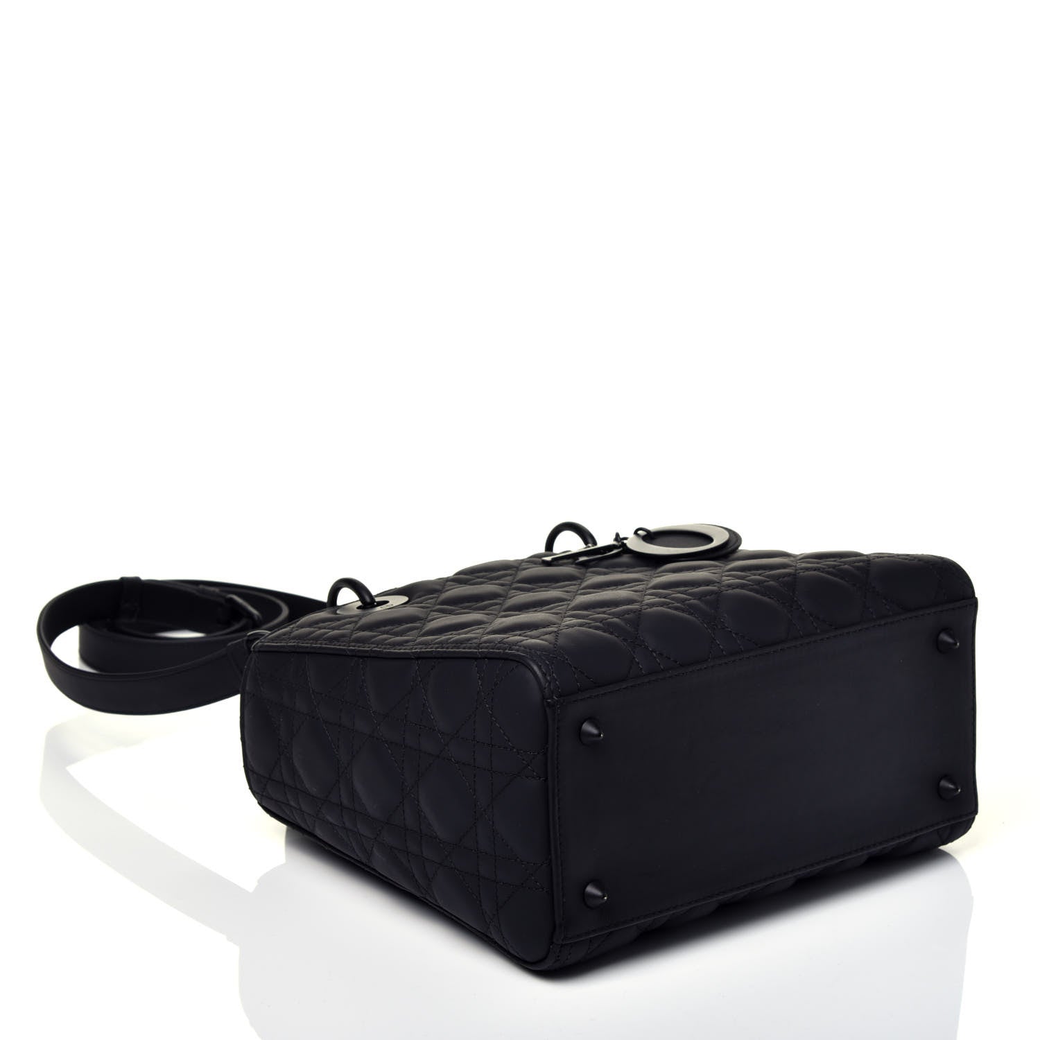 Christian Dior Ultra Matte Calfskin Cannage Medium Lady Dior Black 4 of 9