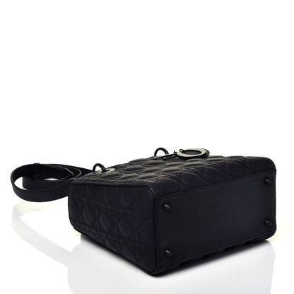 Christian Dior Ultra Matte Calfskin Cannage Medium Lady Dior Black 4 of 9