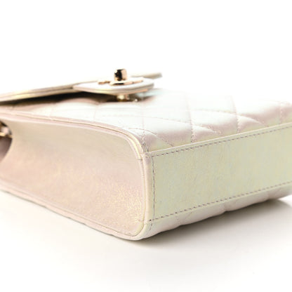 Chanel Iridescent Lambskin Quilted CC Phone Holder Ivory 6 of 11