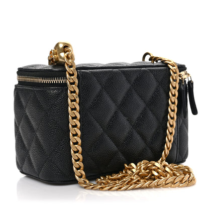 Chanel Caviar Quilted Sweetheart Vanity Case Black 3 of 9