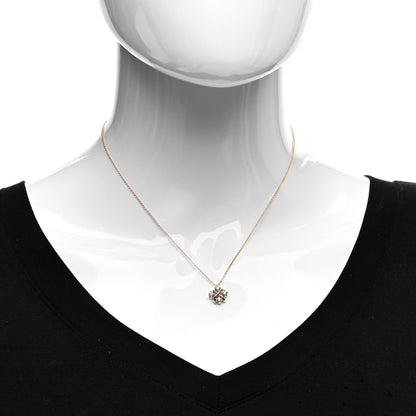 Tiffany 18K Rose Gold Platinum Diamond Schlumberger Lynn Pendant Necklace 2 of 5