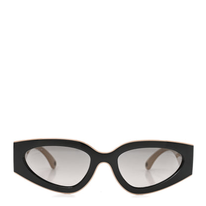 Chanel Acetate Cat Eye Sunglasses 6056 Black Beige 2 of 7
