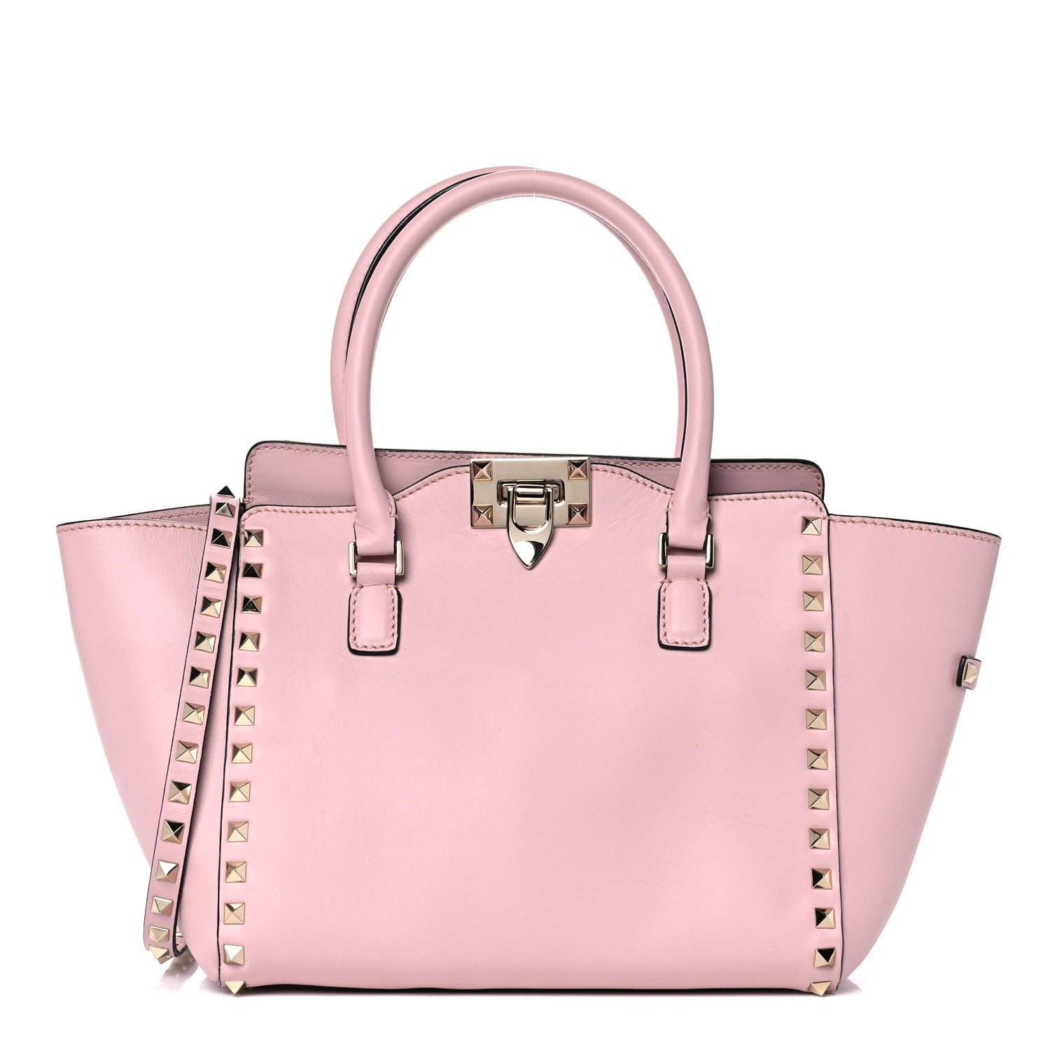 Valentino Garavani Vitello Small Rockstud Double Handle Tote Water Rose 1 of 11