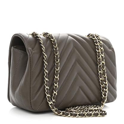 Chanel Calfskin Chevron Quilted Mini Statement Flap Brown 3 of 11