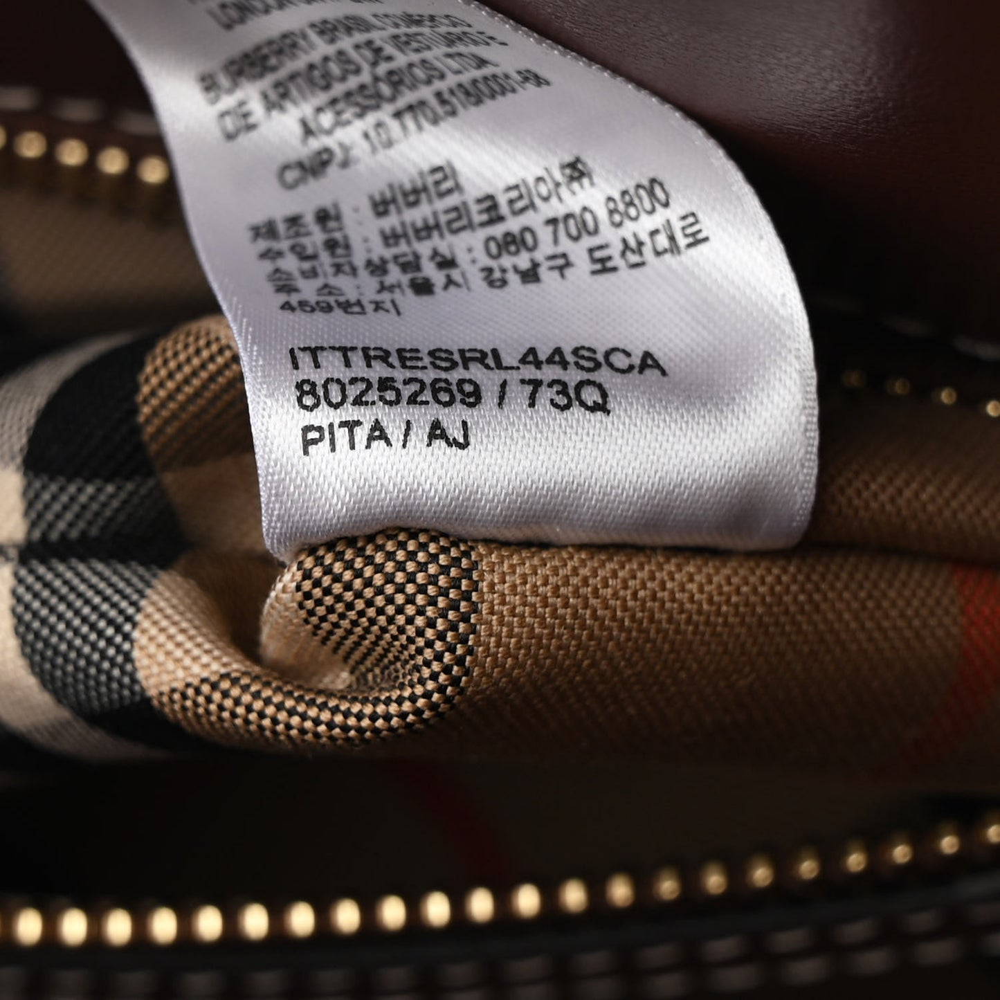 Calfskin Vintage Check Small Two Handle Title Bag Black