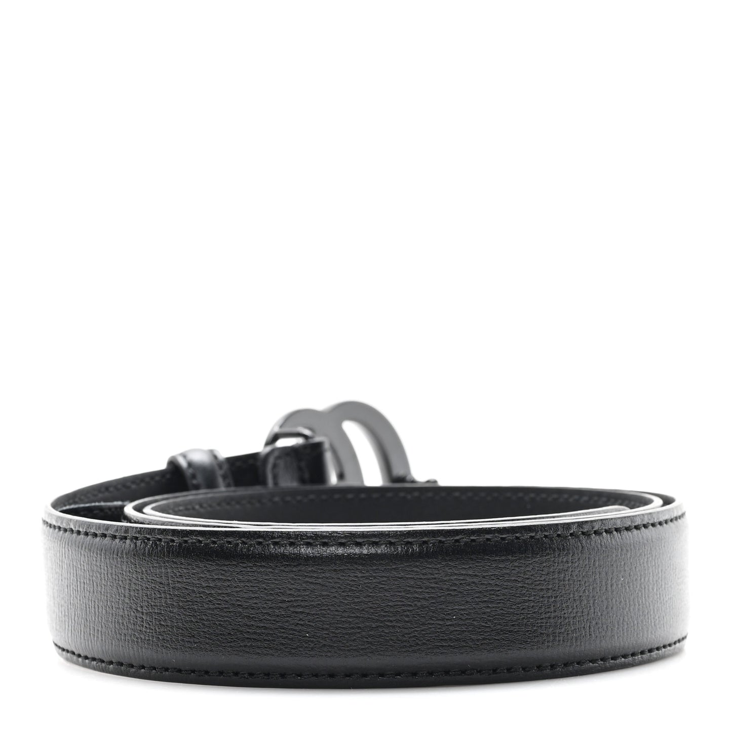 Azalea Calfskin Enamel Monochrome Double G 40mm Belt 85 34 Black