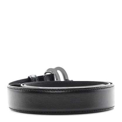 Gucci Azalea Calfskin Enamel Monochrome Double G 40mm Belt 85 34 Black 2 of 4