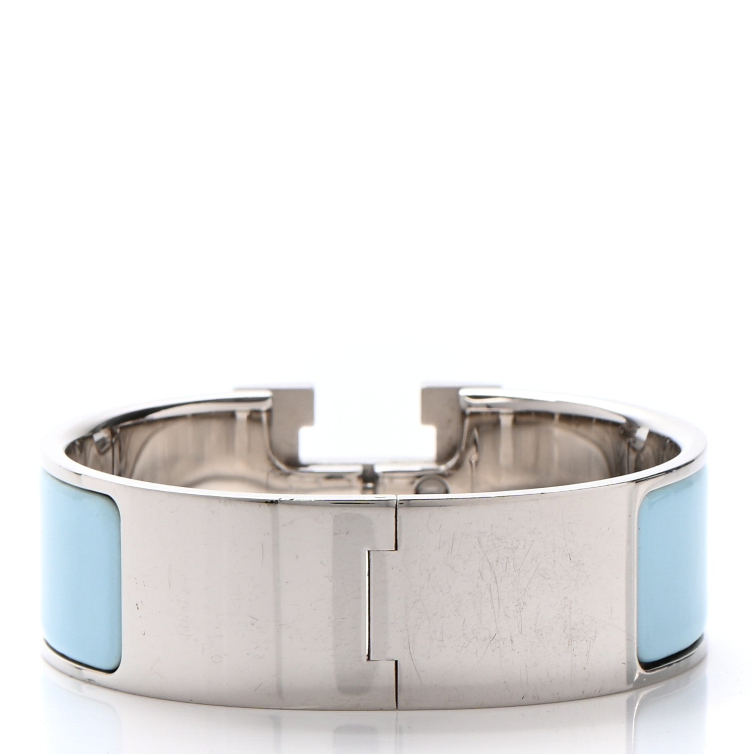 Hermes Enamel Clic Clac H Wide Bracelet PM Bleu Atoll 3 of 5
