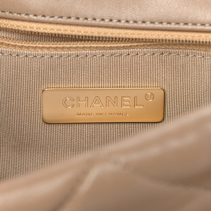 Chanel Lambskin Quilted Large Chanel 19 Flap Beige 6 of 10