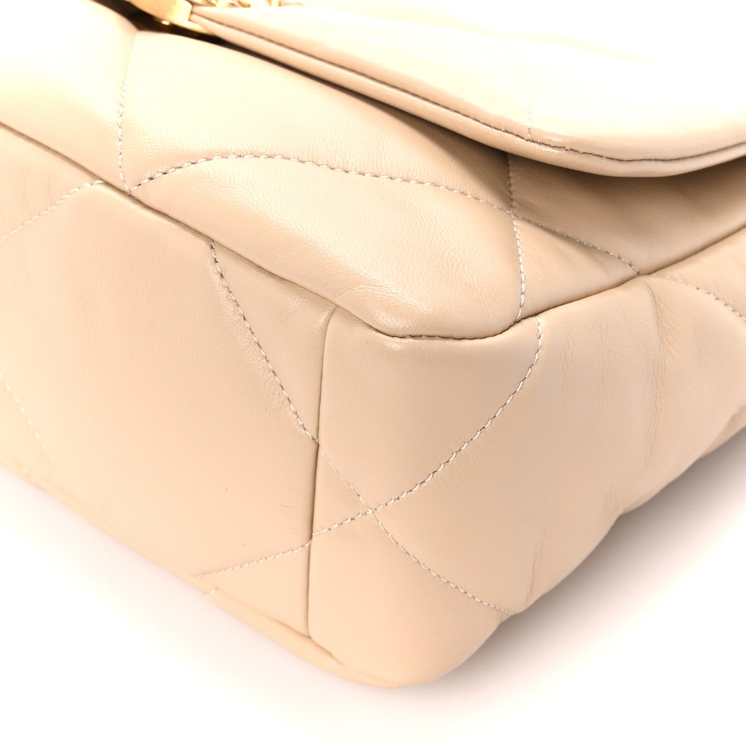 Chanel Lambskin Quilted Medium Chanel 19 Flap Light Beige 11 of 11