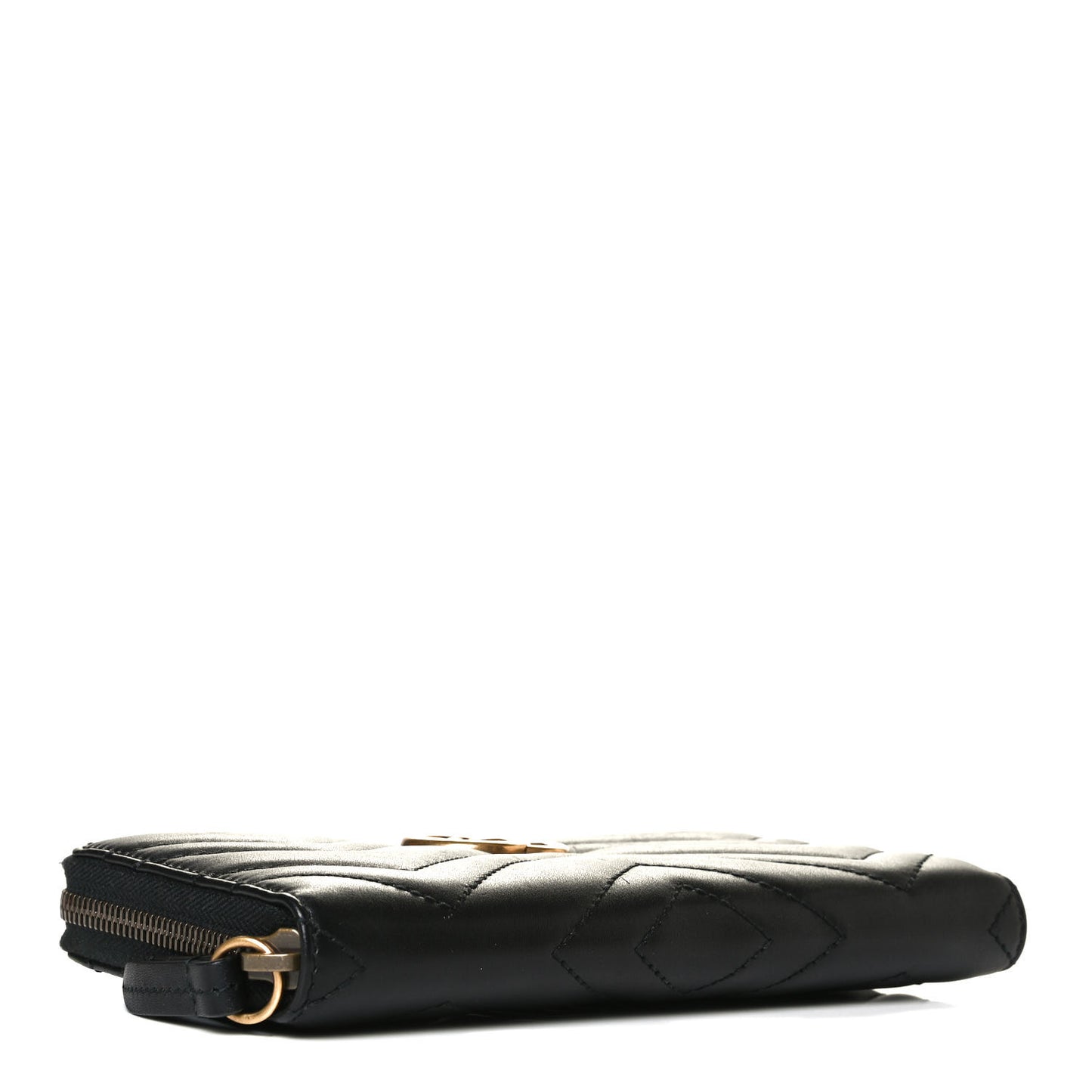 Calfskin Matelasse GG Marmont Zip Around Wallet Black